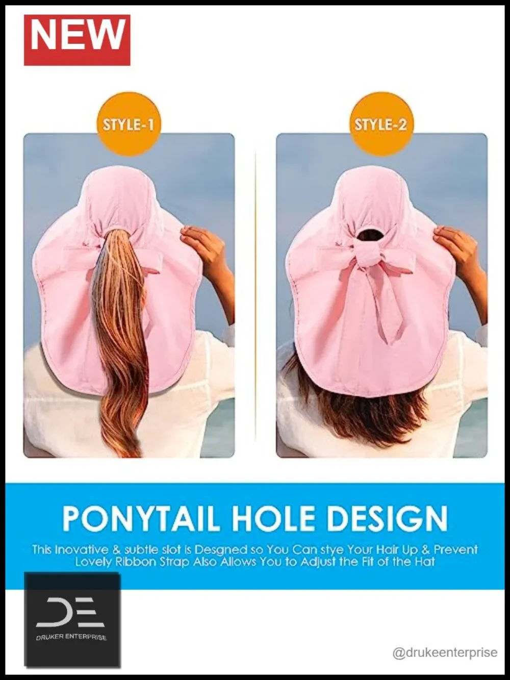 Foldable Waterproof Wide Brim Sun Hat with Neck Flap UPF 50+
